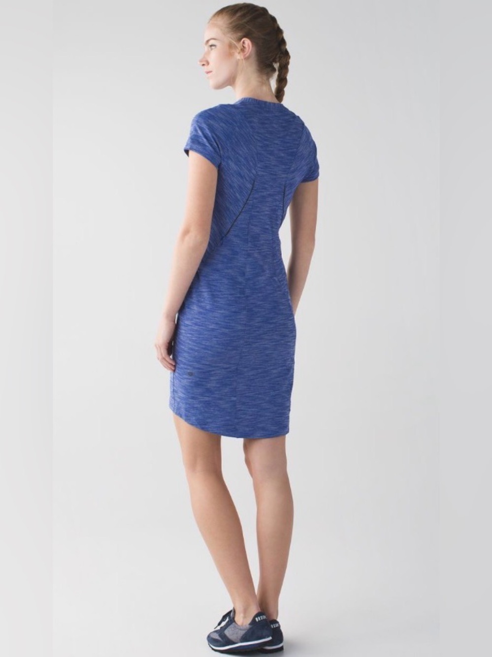 Lululemon &go Where-To Dress Heathered Sapphire Blue Rulu Travel Dress Size 6 - Picture 3 of 10